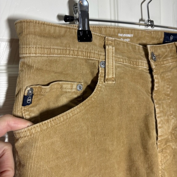 AG ADRIANO GOLDSCHMIED Mens 34x34 Everett Slim Corduroy Pants Camel Khaki - Picture 4 of 9